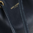 SAINT LAURENT Emmanuel Shoulder Bag Leather 2way Navy Gold Auth am12532A-23
