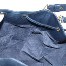 SAINT LAURENT Emmanuel Shoulder Bag Leather 2way Navy Gold Auth am12532A-26