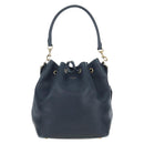 SAINT LAURENT Emmanuel Shoulder Bag Leather 2way Navy Gold Auth am12532A-3