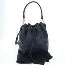 SAINT LAURENT Emmanuel Shoulder Bag Leather 2way Navy Gold Auth am12532A-31
