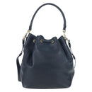 SAINT LAURENT Emmanuel Shoulder Bag Leather 2way Navy Gold Auth am12532A-4