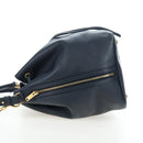 SAINT LAURENT Emmanuel Shoulder Bag Leather 2way Navy Gold Auth am12532A-5