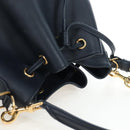 SAINT LAURENT Emmanuel Shoulder Bag Leather 2way Navy Gold Auth am12532A-7