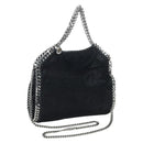 Stella MacCartney Chain Falabella Bag Suede Black Silver 371223 Auth am12535V-1