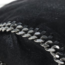Stella MacCartney Chain Falabella Bag Suede Black Silver 371223 Auth am12535V-12