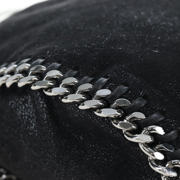 Stella MacCartney Chain Falabella Bag Suede Black Silver 371223 Auth am12535V