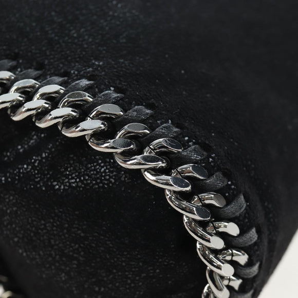 Stella MacCartney Chain Falabella Bag Suede Black Silver 371223 Auth am12535V
