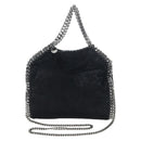 Stella MacCartney Chain Falabella Bag Suede Black Silver 371223 Auth am12535V-2