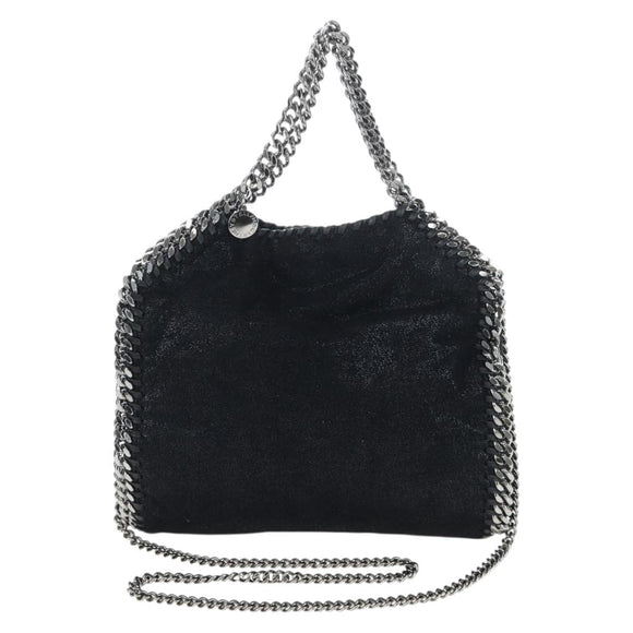 Stella MacCartney Chain Falabella Bag Suede Black Silver 371223 Auth am12535V
