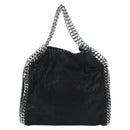 Stella MacCartney Chain Falabella Bag Suede Black Silver 371223 Auth am12535V-3