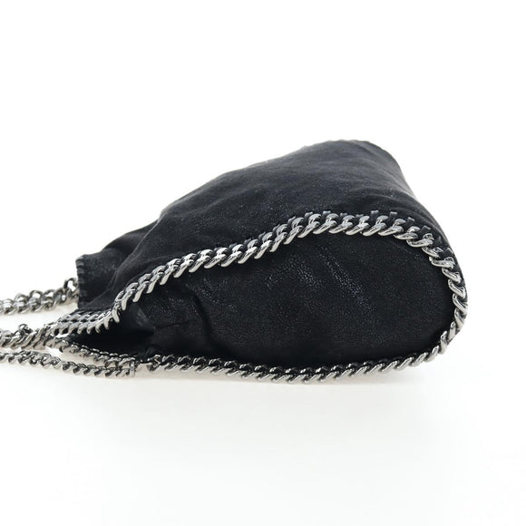 Stella MacCartney Chain Falabella Bag Suede Black Silver 371223 Auth am12535V