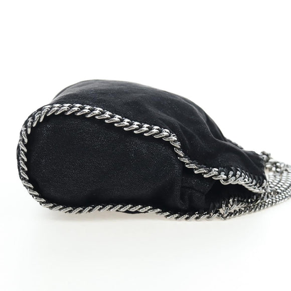 Stella MacCartney Chain Falabella Bag Suede Black Silver 371223 Auth am12535V
