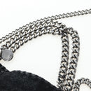 Stella MacCartney Chain Falabella Bag Suede Black Silver 371223 Auth am12535V-7