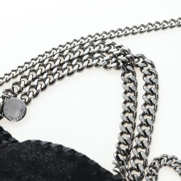Stella MacCartney Chain Falabella Bag Suede Black Silver 371223 Auth am12535V