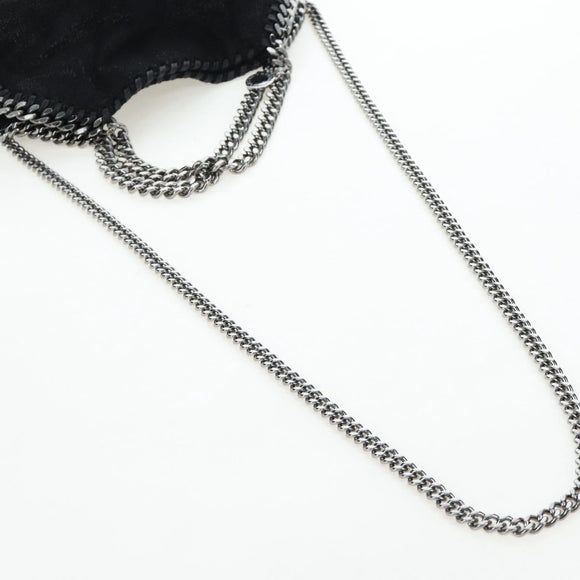 Stella MacCartney Chain Falabella Bag Suede Black Silver 371223 Auth am12535V