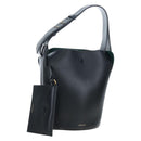 BURBERRY Bucket Shoulder Bag Leather Black Gold Auth am12540V-1