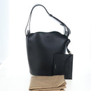 BURBERRY Bucket Shoulder Bag Leather Black Gold Auth am12540V-12