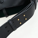 BURBERRY Bucket Shoulder Bag Leather Black Gold Auth am12540V-8