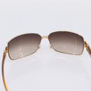 CHANEL Sunglasses Plastic Metal Brown Gold CC Auth am12543M-10