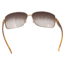 CHANEL Sunglasses Plastic Metal Brown Gold CC Auth am12543M-3