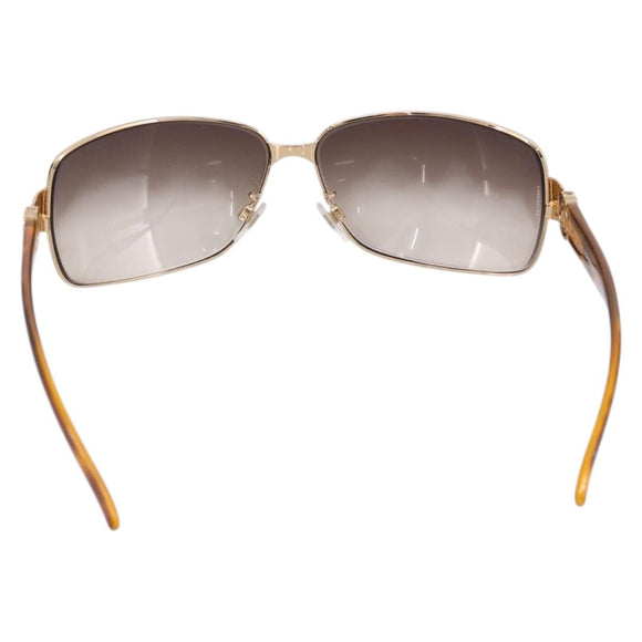 CHANEL Sunglasses Plastic Metal Brown Gold CC Auth am12543M