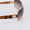 CHANEL Sunglasses Plastic Metal Brown Gold CC Auth am12543M-5