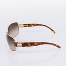 CHANEL Sunglasses Plastic Metal Brown Gold CC Auth am12543M-6
