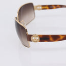 CHANEL Sunglasses Plastic Metal Brown Gold CC Auth am12543M-7