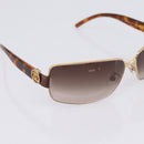 CHANEL Sunglasses Plastic Metal Brown Gold CC Auth am12543M-8