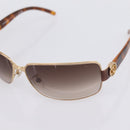 CHANEL Sunglasses Plastic Metal Brown Gold CC Auth am12543M-9
