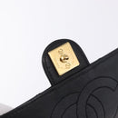CHANEL Matelasse Push Lock Shoulder Bag Lamb Skin Black Gold CC Auth am12544M-21