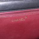 CHANEL Matelasse Push Lock Shoulder Bag Lamb Skin Black Gold CC Auth am12544M-22