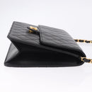 CHANEL Matelasse Push Lock Shoulder Bag Lamb Skin Black Gold CC Auth am12544M-3