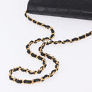 CHANEL Matelasse Push Lock Shoulder Bag Lamb Skin Black Gold CC Auth am12544M-7