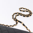 CHANEL Matelasse Push Lock Shoulder Bag Lamb Skin Black Gold CC Auth am12544M-8
