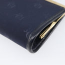 Christian Dior Gamaguchi Coin Purse Canvas Navy Gold Auth am12546V-15