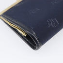 Christian Dior Gamaguchi Coin Purse Canvas Navy Gold Auth am12546V-16