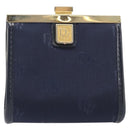 Christian Dior Gamaguchi Coin Purse Canvas Navy Gold Auth am12546V-13