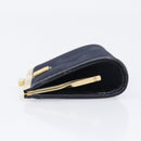 Christian Dior Gamaguchi Coin Purse Canvas Navy Gold Auth am12546V-4