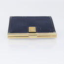 Christian Dior Gamaguchi Coin Purse Canvas Navy Gold Auth am12546V-5
