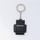 BALENCIAGA Air Pods case Earphone case Leather Black Silver 659926 Auth am12548M-13