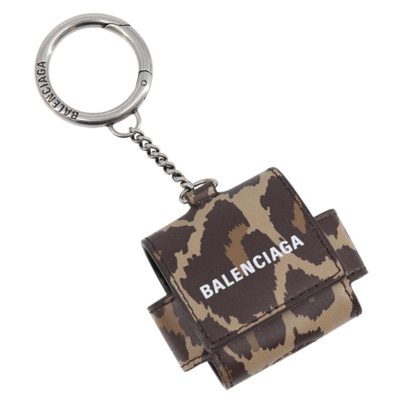 BALENCIAGA Camouflage AirPods Case Earphone case PVC Beige Brown 655679 Auth am12549M