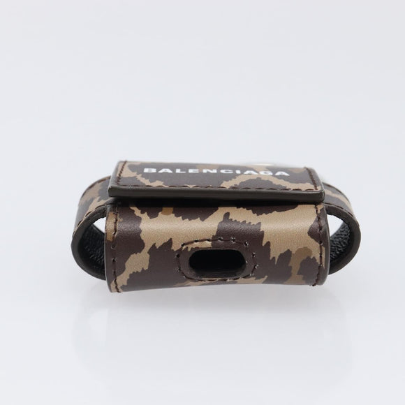 BALENCIAGA Camouflage AirPods Case Earphone case PVC Beige Brown 655679 Auth am12549M
