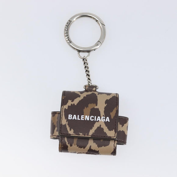 BALENCIAGA Camouflage AirPods Case Earphone case PVC Beige Brown 655679 Auth am12549M