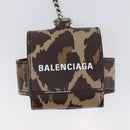 BALENCIAGA Camouflage AirPods Case Earphone case PVC Beige Brown 655679 Auth am12549M-5