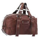 Chloe Patsy Hand Bag Leather Brown Silver Auth am12552A-1