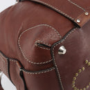 Chloe Patsy Hand Bag Leather Brown Silver Auth am12552A-14