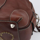 Chloe Patsy Hand Bag Leather Brown Silver Auth am12552A-15