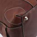 Chloe Patsy Hand Bag Leather Brown Silver Auth am12552A-16