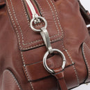 Chloe Patsy Hand Bag Leather Brown Silver Auth am12552A-10